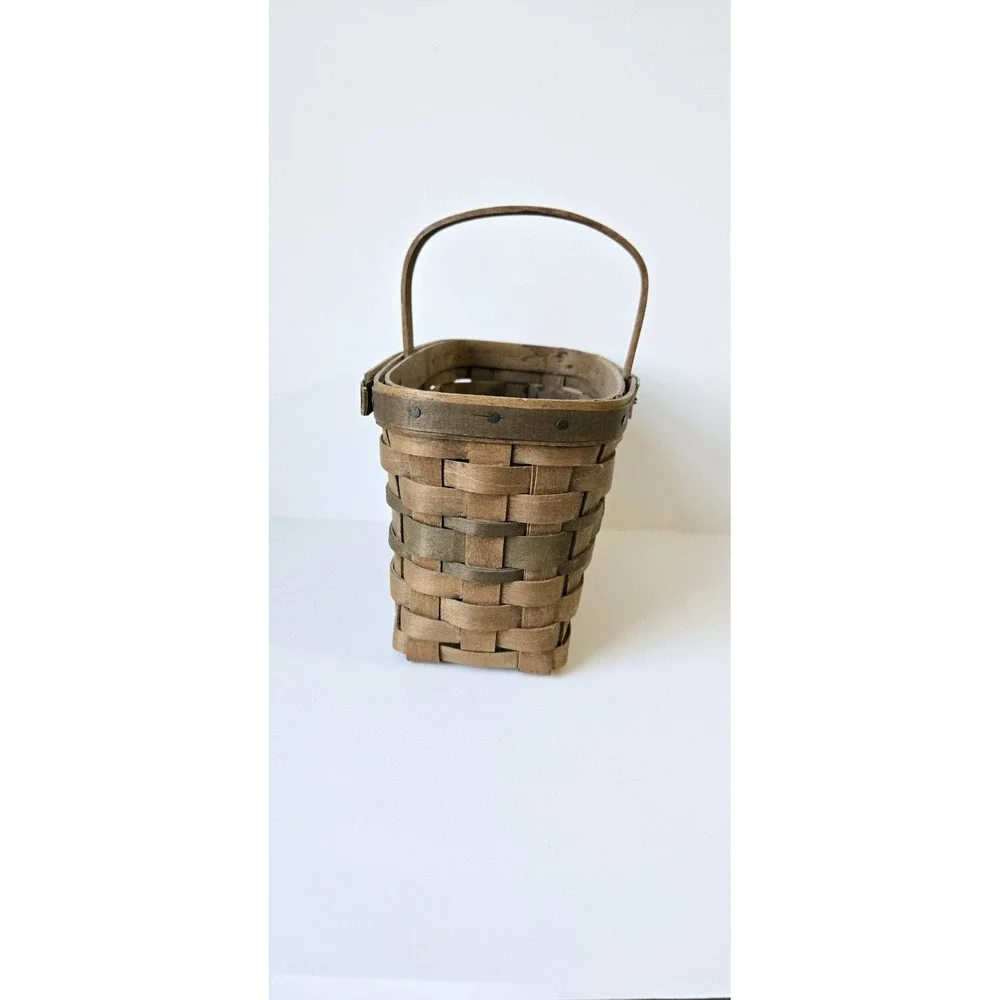 Vintage Longaberger‎ Basket 1981 Christmas Candle basket green stripe